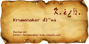 Krumenaker Éva névjegykártya